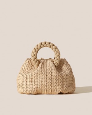 Hereu Bombon M Raffia Plaited-handle Raffia Crossbody Väska Dam Beige | Sverige-13YFAXWGK