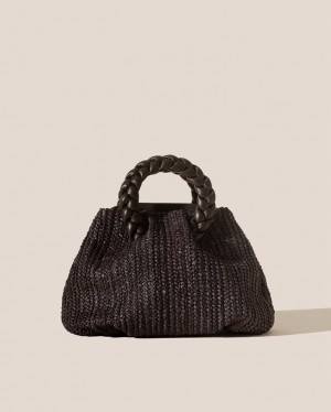 Hereu Bombon M Raffia Plaited-handle Raffia Crossbody Väska Dam Mörkbruna | Sverige-41VZEGIPN