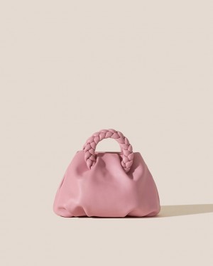 Hereu Bombon Small Plaited-handle Läder Crossbody Väska Dam Rosa | Sverige-31CQPOXLY