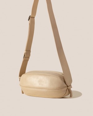 Hereu Boya L Distressed Ball-shaped Crossbody Väska Dam Beige | Sverige-43EDRHPUK