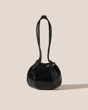 Hereu Globul Mini Crinkled Glossy Balloon-shaped Crossbody Väska Dam Svarta | Sverige-04DGXCLHT