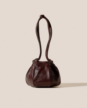 Hereu Globul Mini Supple Shiny Balloon-shaped Crossbody Väska Dam Choklad | Sverige-53KMNSYUB