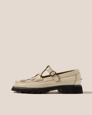 Hereu Soller Sport Tread Sole T-bar Loafers Dam Beige | Sverige-56GFRTBSV