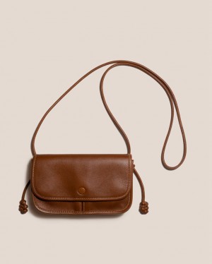 Hereu Terra Mini Square-flat Crossbody Väska Dam Mörkbruna | Sverige-15MNAQLIB