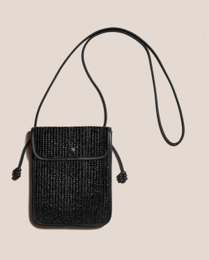 Hereu Terra Raffia Square-flat Crossbody Väska Dam Svarta | Sverige-37WNJKMLF