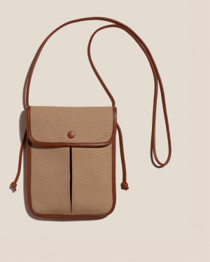 Hereu Terra Square-flat Crossbody Väska Dam Beige Bruna | Sverige-89KEIQBMP