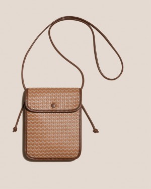 Hereu Terra Woven Square-flat Crossbody Väska Herr Bruna Mörkbruna | Sverige-29EXVDQZK