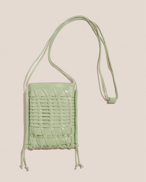 Hereu Trena Mini Crinkled Glossy Platta Square Crossbody Väska Dam Mintgröna | Sverige-04XKFCBJT