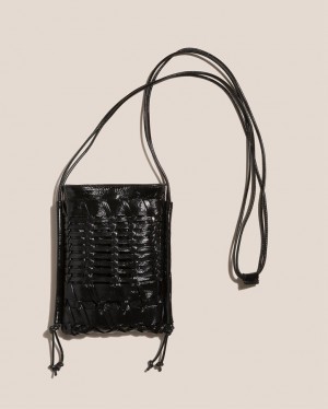 Hereu Trena Mini Crinkled Glossy Platta Square Crossbody Väska Herr Svarta | Sverige-64QVWNSPB