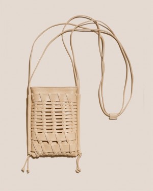 Hereu Trena Mini Platta Square Crossbody Väska Herr Beige | Sverige-31HFBMKLR