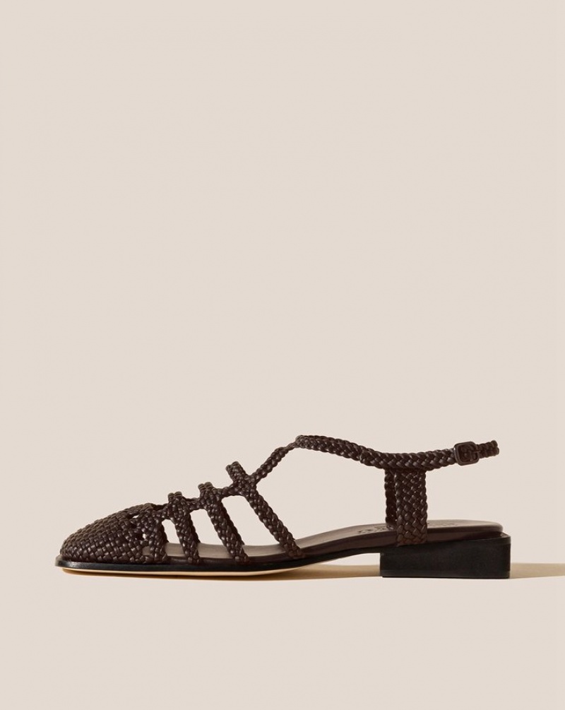 Hereu Barana Woven Slingback Mules Dam Mörkbruna | Sverige-43EXMSALI