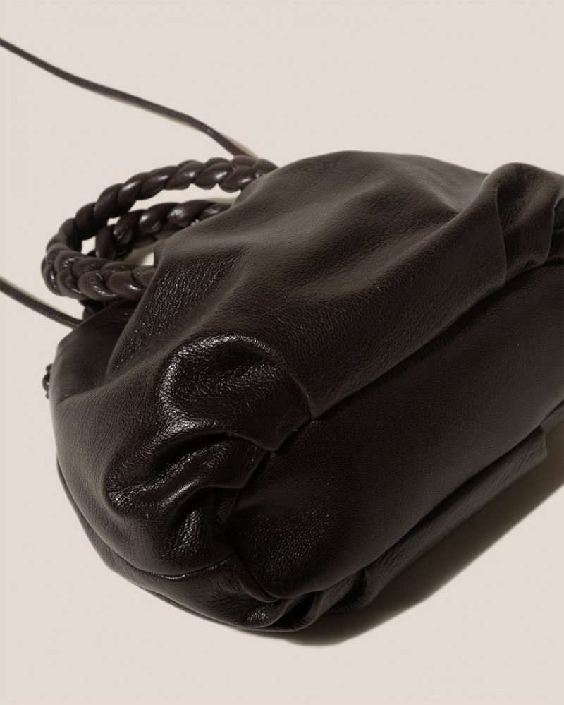 Hereu Bombon M Supple Shiny Plaited-handle Läder Crossbody Väska Dam Choklad | Sverige-51OLEJCZX