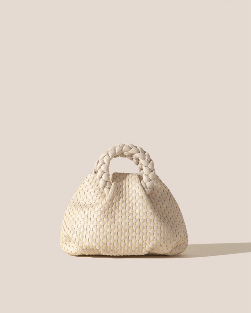 Hereu Bombon Woven Small Plaited-handle Läder Crossbody Väska Dam Grädde | Sverige-54QMVRTAP