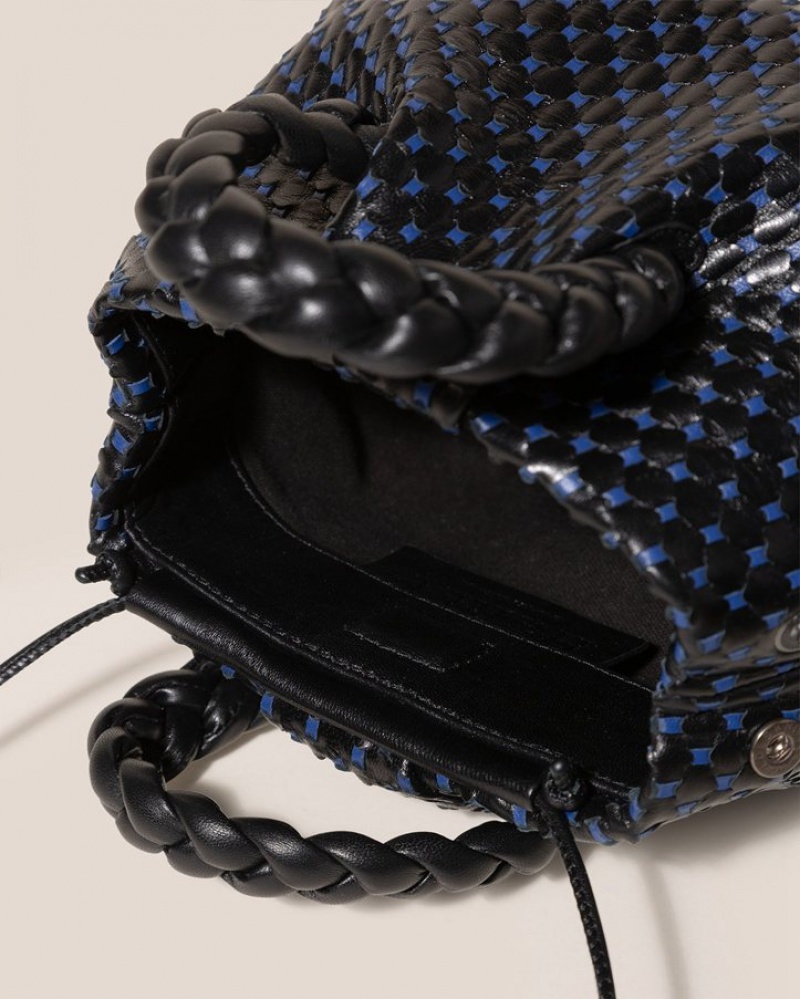 Hereu Bombon Woven Small Plaited-handle Läder Crossbody Väska Dam Svarta Marinblå | Sverige-41IKEZMPX