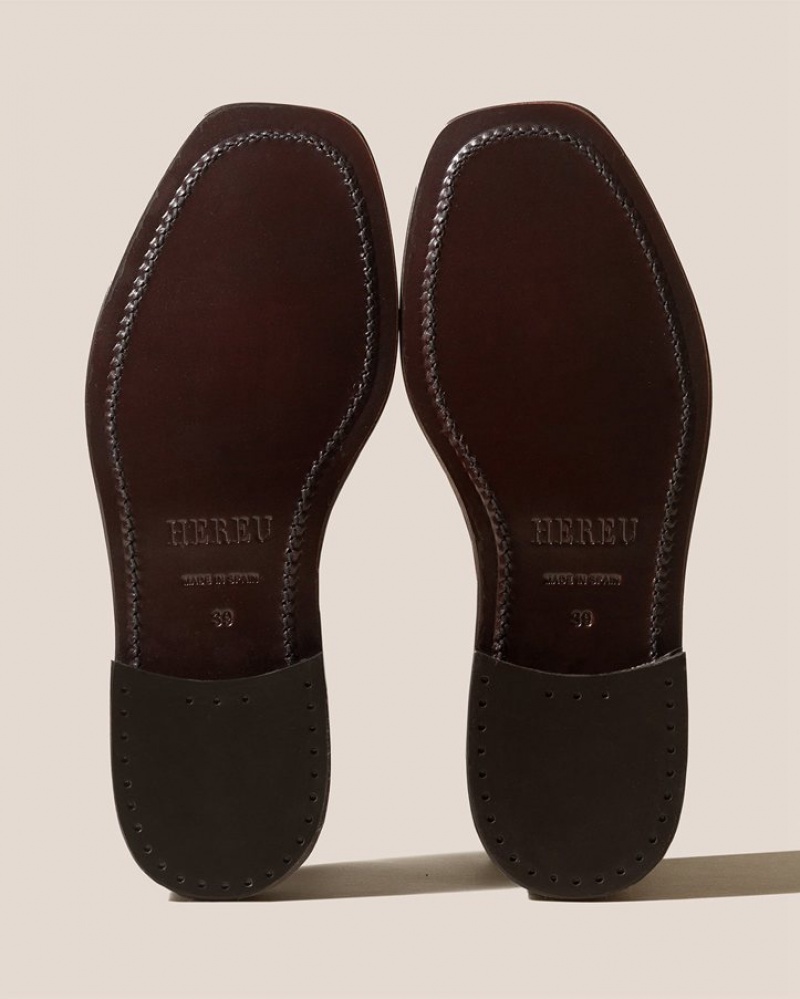 Hereu Bonell Woven T-bar Mule Loafers Dam Mörkbruna | Sverige-23HBIRWQJ