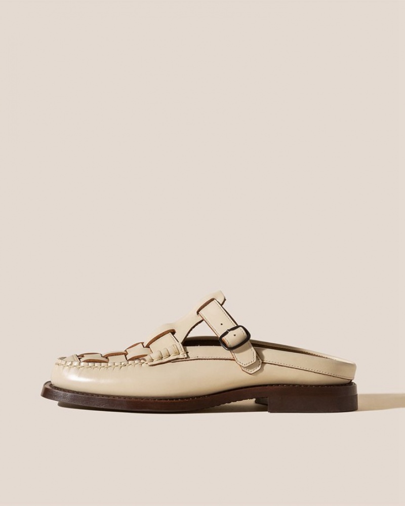 Hereu Bonell Woven T-bar Mule Loafers Dam Beige | Sverige-98BNKEOVR