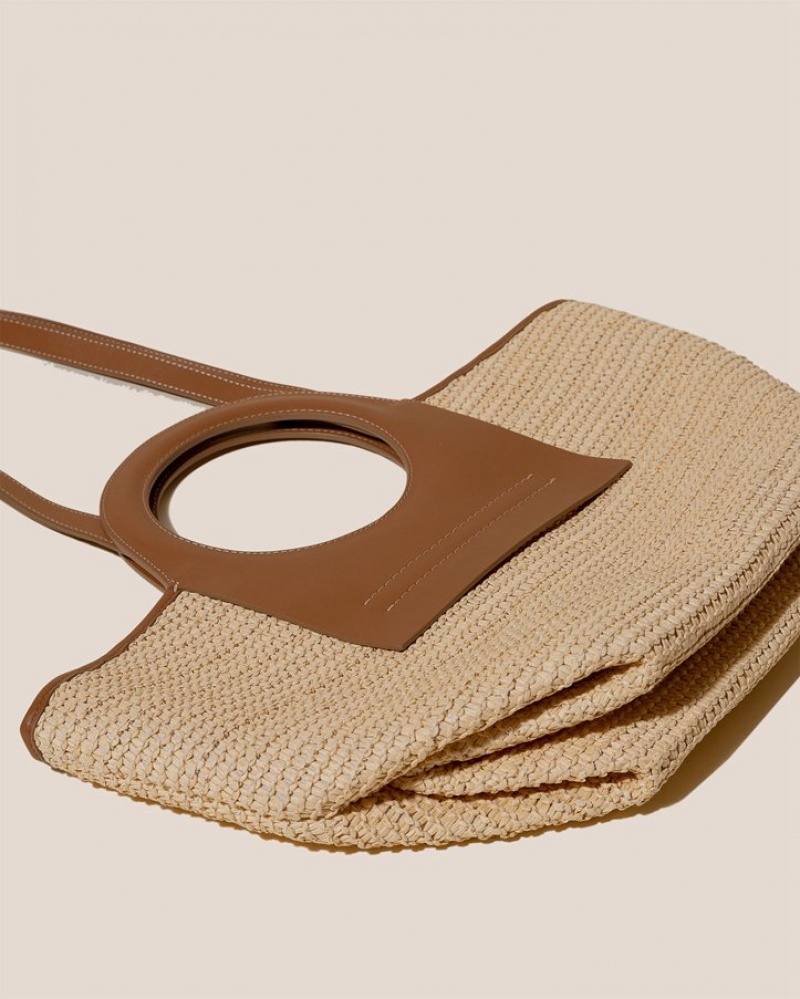 Hereu Cala S Raffia Läder-trimmed Toteväska Dam Beige Bruna | Sverige-36XBMWHFD