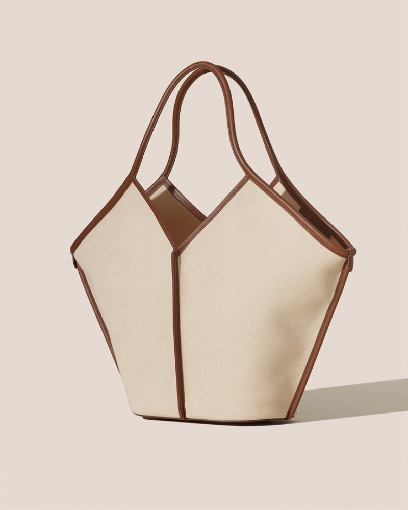 Hereu Calella Läder-trimmed Organic Bomull Toteväska Herr Beige Bruna | Sverige-39CAJXHZI