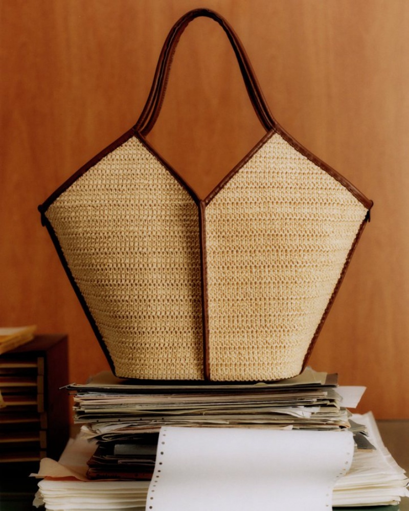 Hereu Calella Raffia Läder-trimmed Toteväska Dam Beige Bruna | Sverige-67UOZDRWL