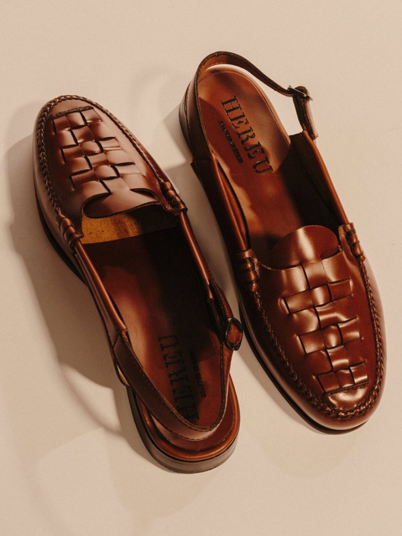 Hereu Caleta Interwoven Slingback Loafers Dam Mörkbruna | Sverige-03MIHXGQS