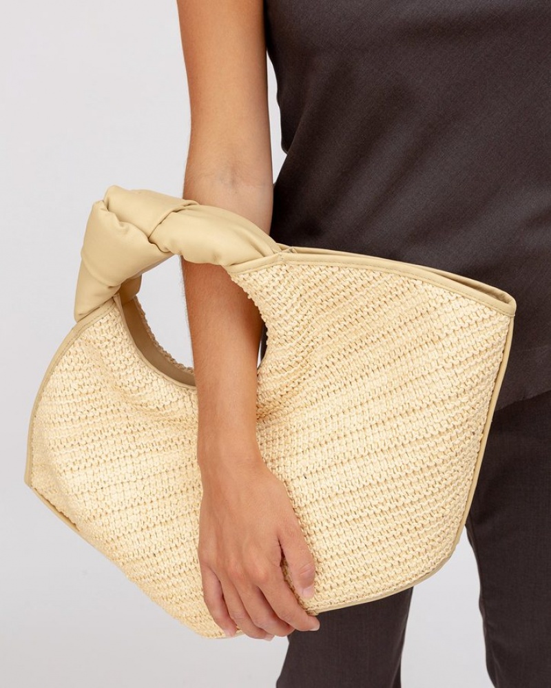 Hereu Castell Raffia Knotted-handle Toteväska Dam Beige | Sverige-15FLUKAHC