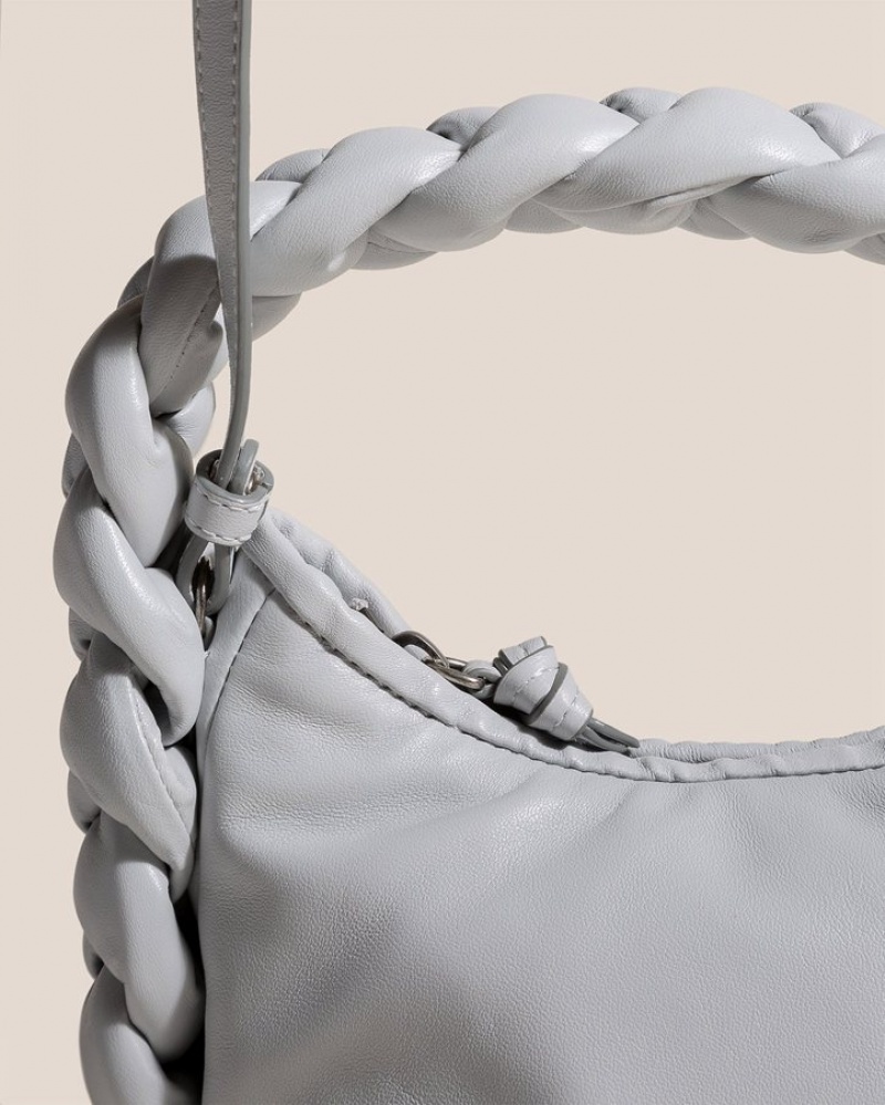 Hereu Espiga Mini Plaited Vadderad-detail Crossbody Väska Dam Ljusgrå | Sverige-57QITGJWU