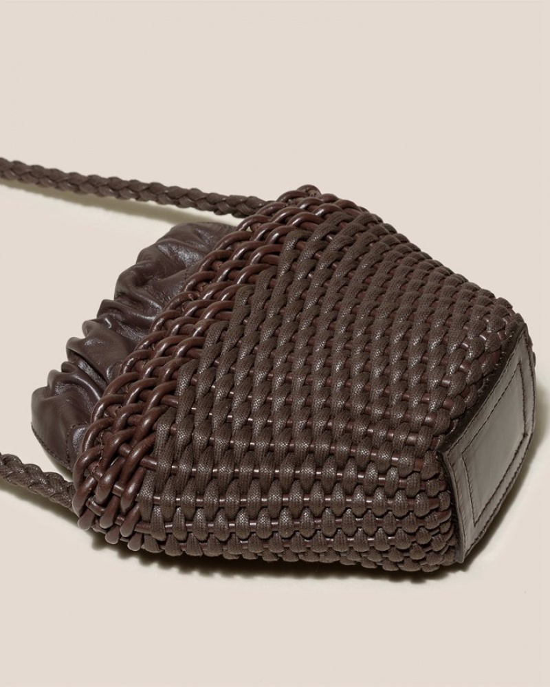 Hereu Fiol Hand-braided Mini Crossbody Väska Dam Mörkbruna | Sverige-80LMVKUXQ