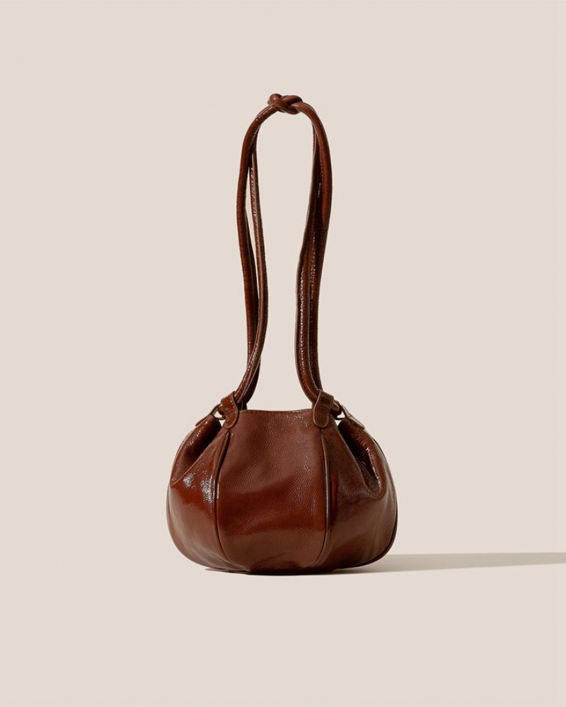 Hereu Globul Mini Crinkled Glossy Balloon-shaped Crossbody Väska Dam Choklad | Sverige-87CLSIBKP