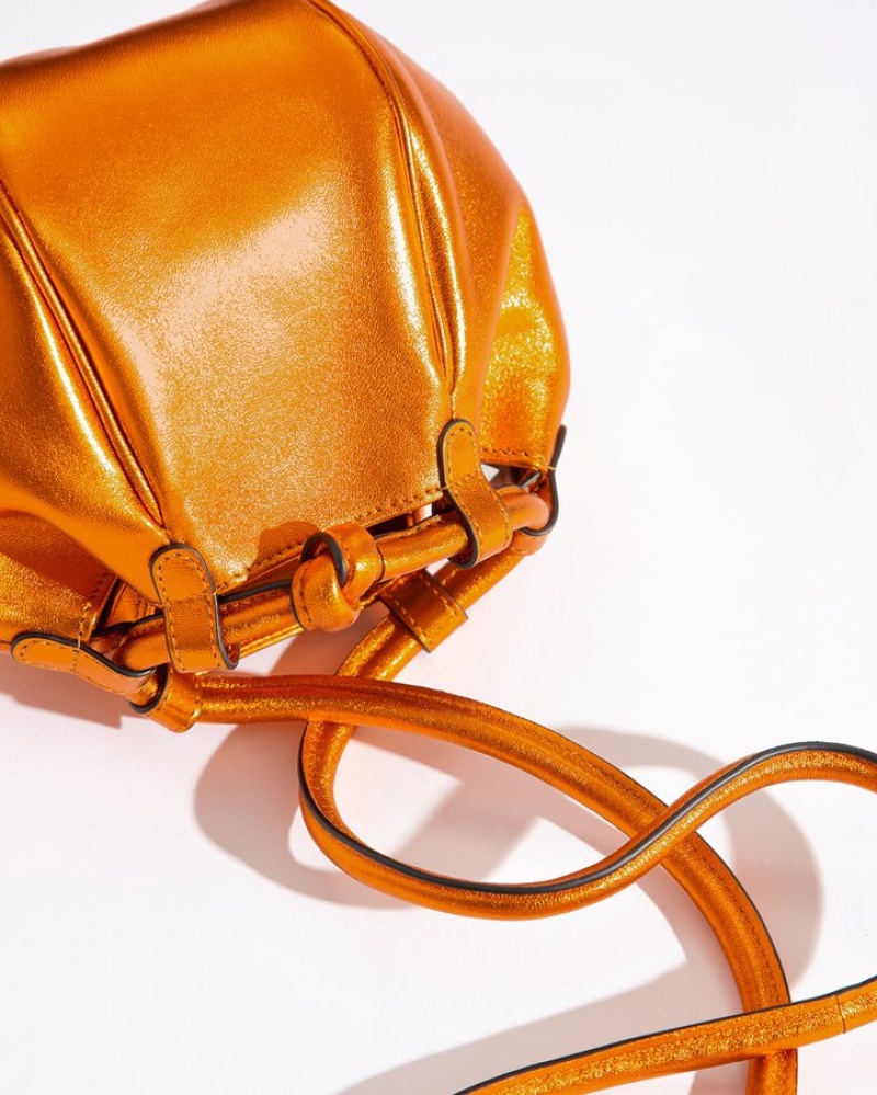 Hereu Globul Mini Metallic Balloon-shaped Crossbody Väska Dam Metal Orange | Sverige-73PHNDURO