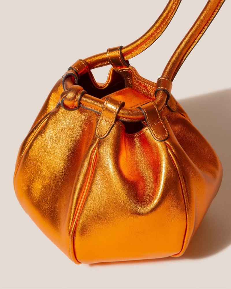 Hereu Globul Mini Metallic Balloon-shaped Crossbody Väska Dam Metal Orange | Sverige-73PHNDURO