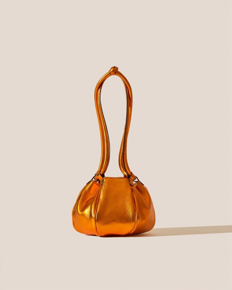 Hereu Globul Mini Metallic Balloon-shaped Crossbody Väska Dam Metal Orange | Sverige-73PHNDURO