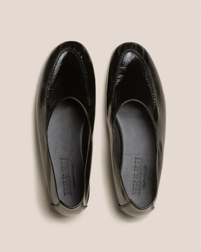 Hereu Juliol Crinkled Glossy High Cut Deconstructed Loafers Dam Svarta | Sverige-59DMNXIZS