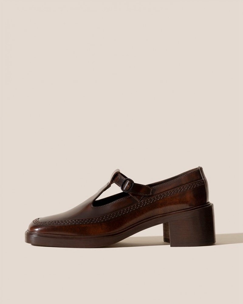 Hereu Lluisa Klackar Brushed T-bar Loafers Dam Bruna | Sverige-30YREXOPG