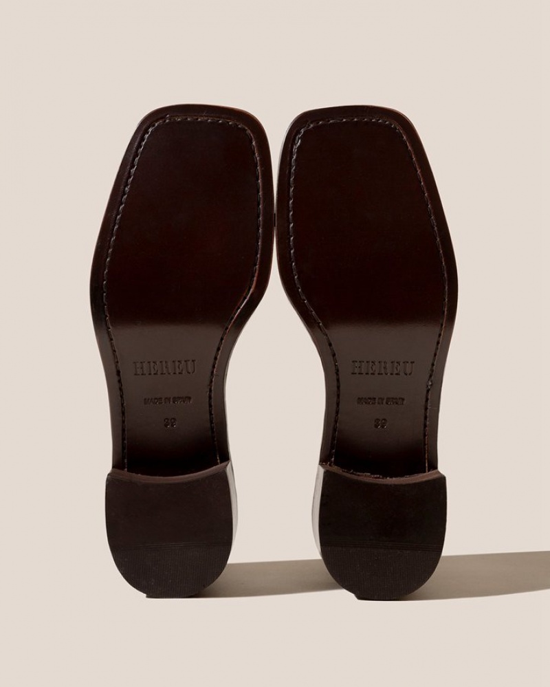 Hereu Lluisa Klackar Brushed T-bar Loafers Dam Bruna | Sverige-30YREXOPG