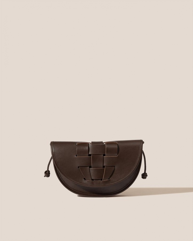 Hereu Lluna Nova Interwoven Front Detail Crossbody Väska Dam Mörkbruna | Sverige-09EAGQJDN