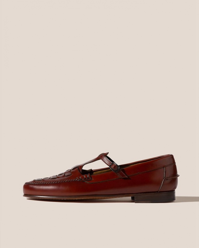 Hereu Maqueda Interwoven T-bar Loafers Herr Mörkbruna | Sverige-83GLHCFIT