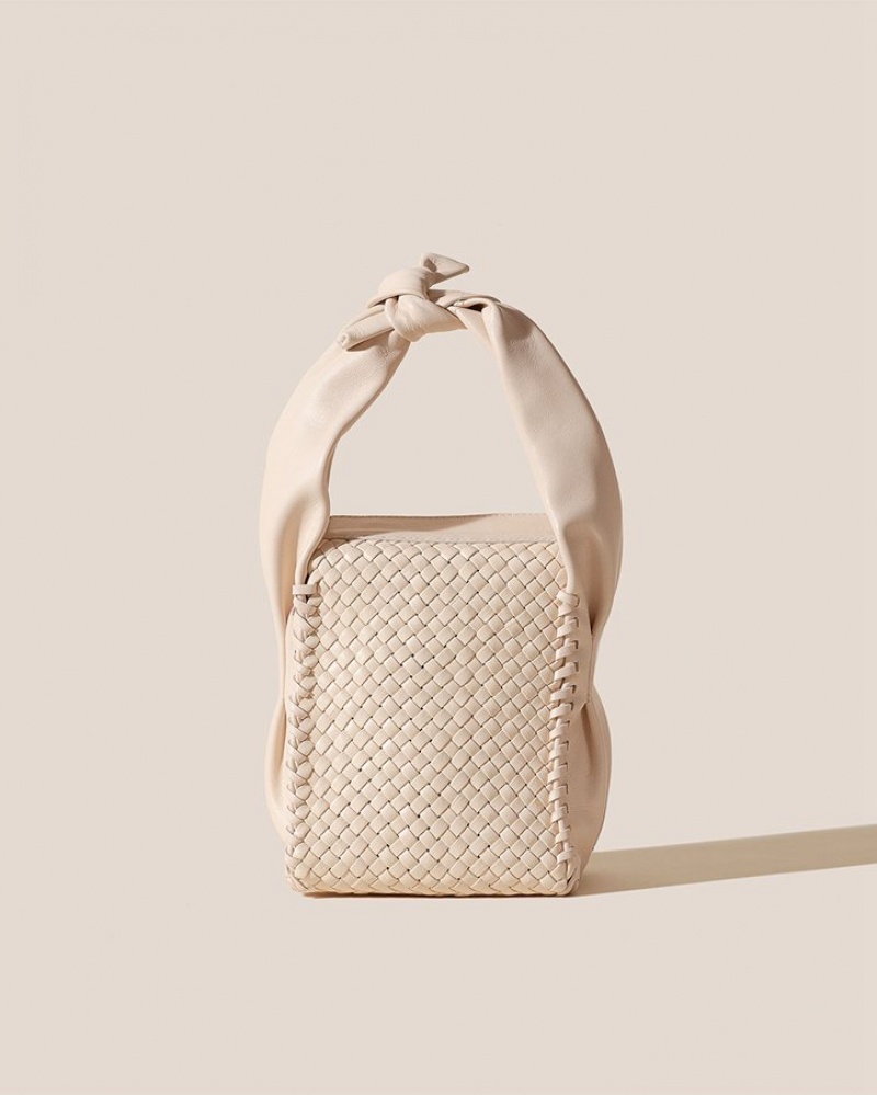 Hereu Molta Handwoven Mini Box Axelremsväska Dam Beige | Sverige-90QLKWXEG