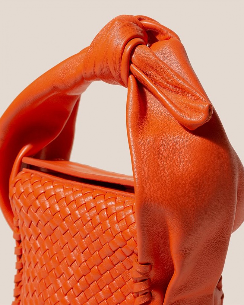 Hereu Molta Handwoven Mini Box Axelremsväska Dam Orange | Sverige-92PQZXWGD