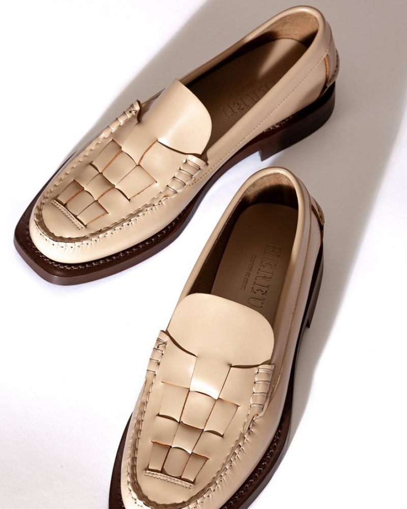 Hereu Nombela Interwoven Detail Slip-on Loafers Dam Beige | Sverige-37BEGXRML