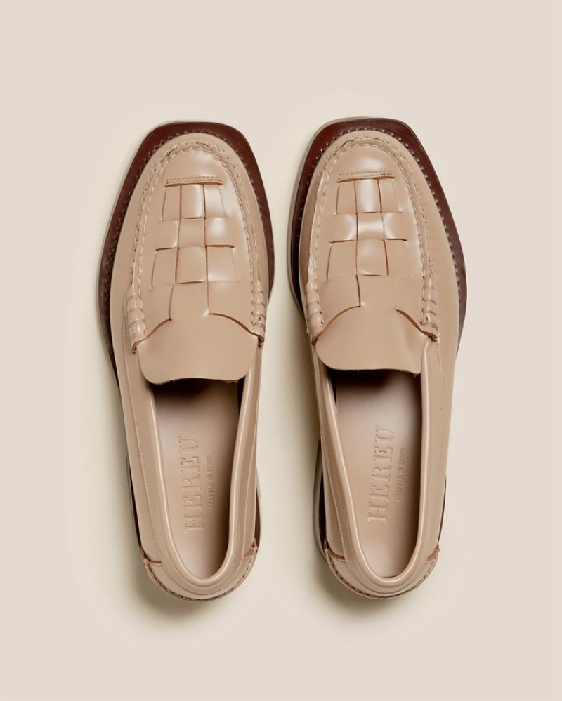 Hereu Nombela Interwoven Detail Slip-on Loafers Dam Beige | Sverige-37BEGXRML