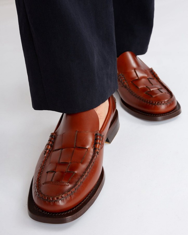 Hereu Nombela Interwoven Detail Slip-on Loafers Herr Bruna | Sverige-62GSEFARH