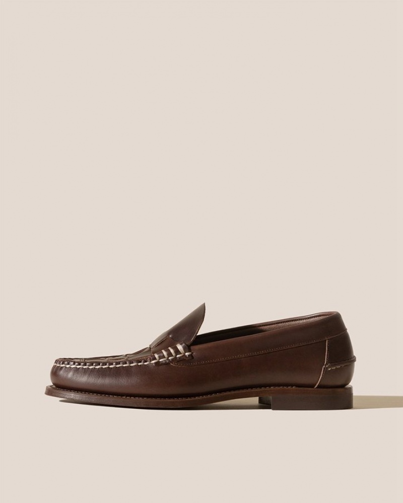 Hereu Nombela Veg Tan Interwoven Detail Slip-on Loafers Herr Mörkbruna | Sverige-86FTIQYMW