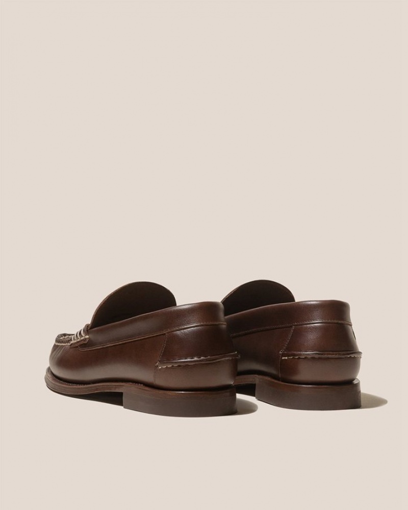 Hereu Nombela Veg Tan Interwoven Detail Slip-on Loafers Herr Mörkbruna | Sverige-86FTIQYMW