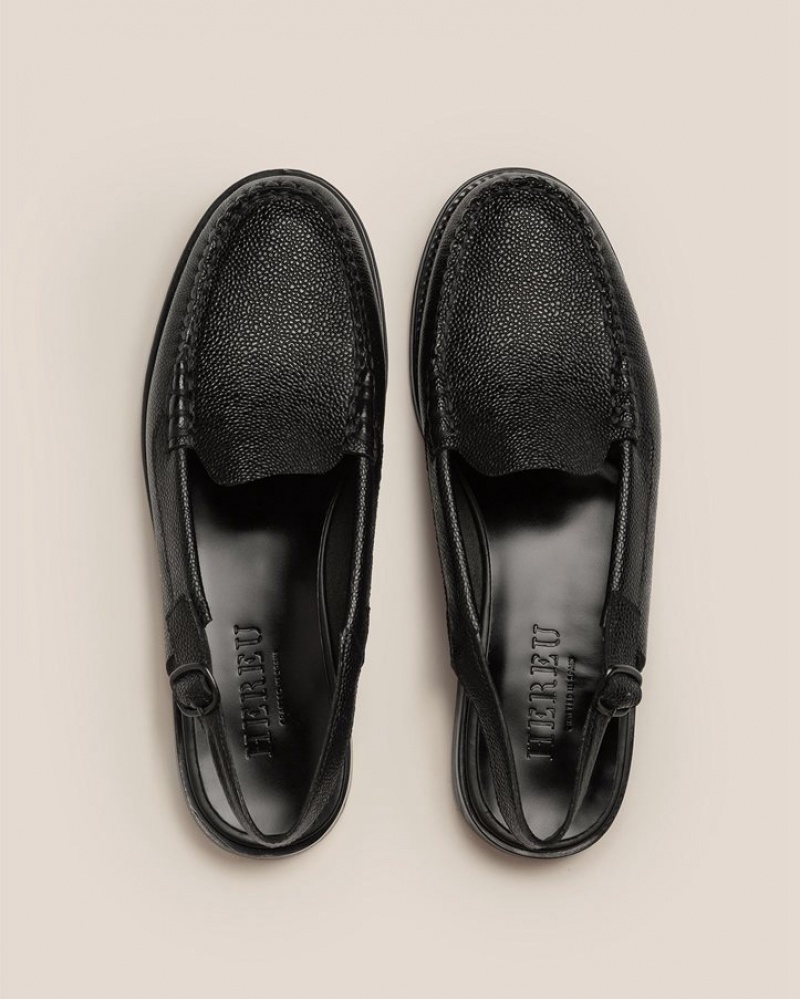 Hereu Raiguer Slingback Pebbled Loafers Herr Svarta | Sverige-76DISHBQM