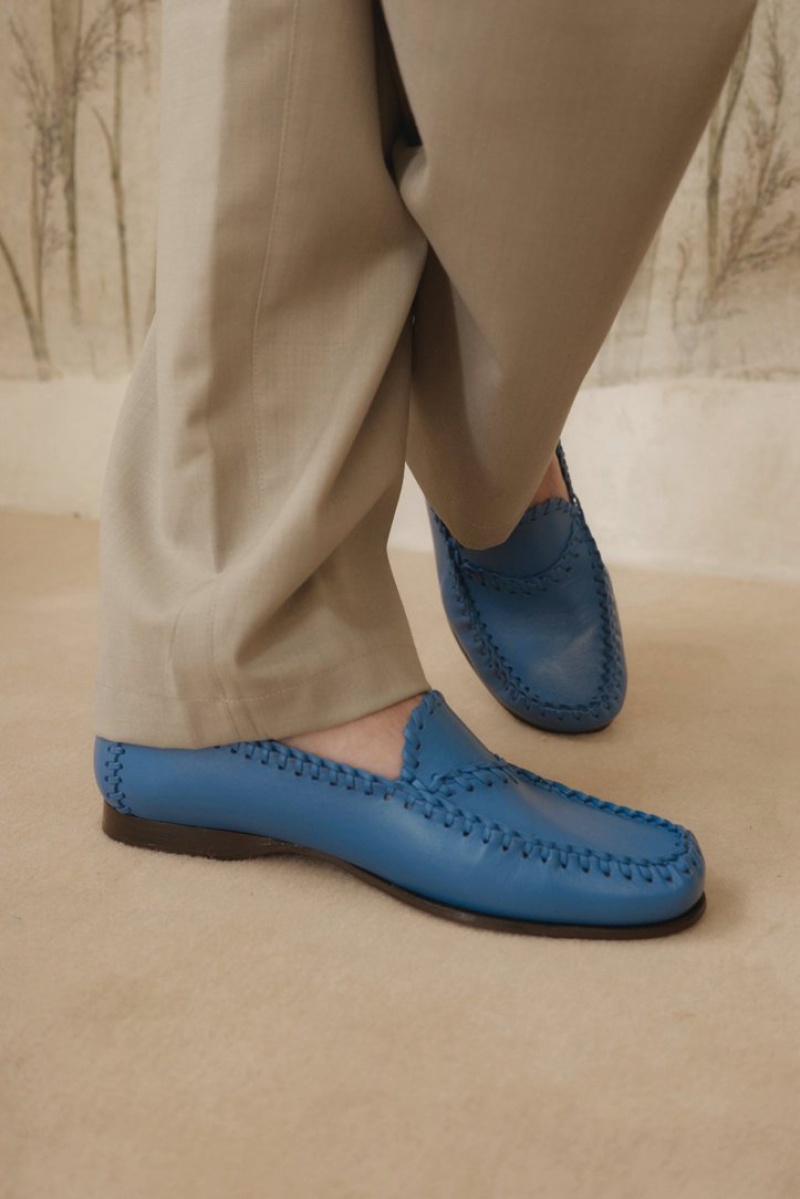 Hereu Sastre Braided Seams Pull-on Loafers Dam Blå | Sverige-32INEAUTD