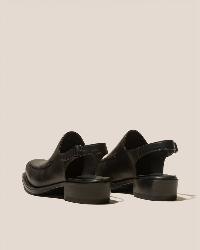 Hereu Saura Square-toe Slingback Träskor Dam Svarta | Sverige-46UVCHTFA