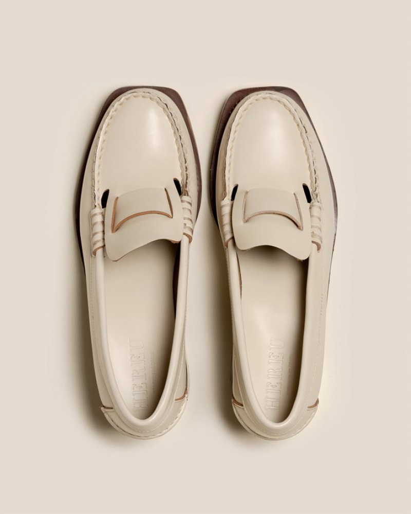 Hereu Sineu Klackar Interlaced Detail Slip-on Loafers Dam Beige | Sverige-35JDZPIGW