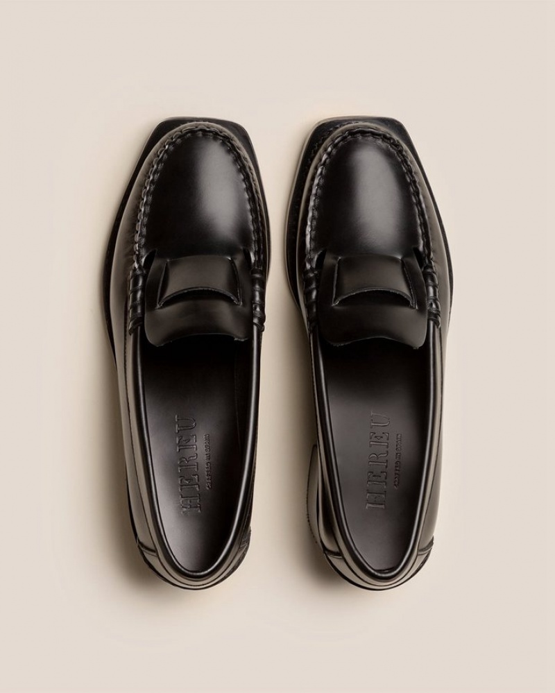 Hereu Sineu Klackar Interlaced Detail Slip-on Loafers Dam Svarta | Sverige-35IVQSZGN