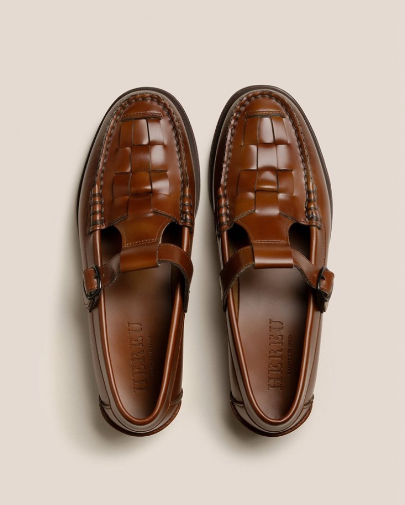 Hereu Soller Brushed T-bar Loafers Herr Bruna | Sverige-31FGPRBCL