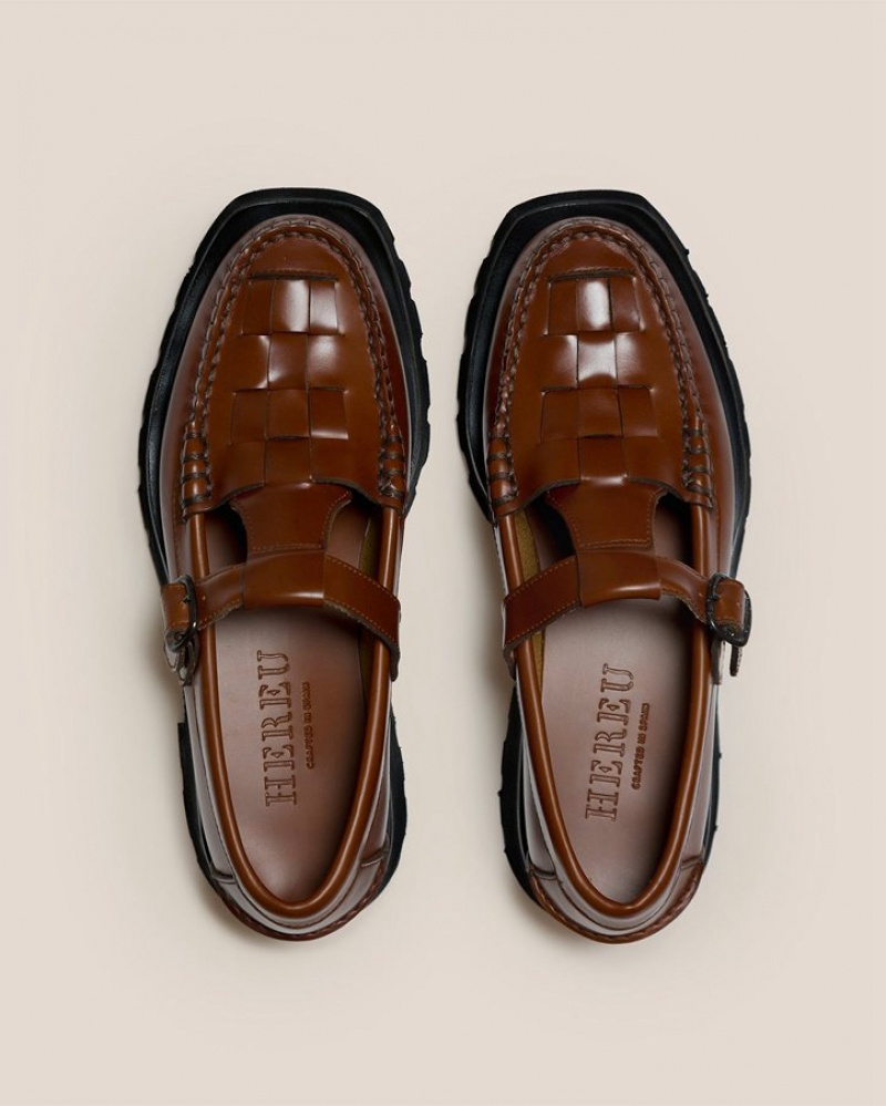 Hereu Soller Sport Tread Sole T-bar Loafers Dam Mörkbruna | Sverige-60GHIWUEQ